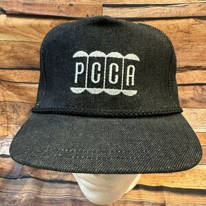 PCCA Hat Cap Plains Cotton Cooperative Association Black Denim Style Strapback